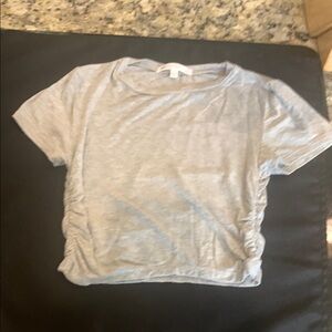 Gray Ruched Short Sleeve Top